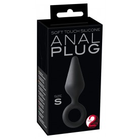 Чёрная анальная пробка Soft Touch Plug S - 12,1 см.