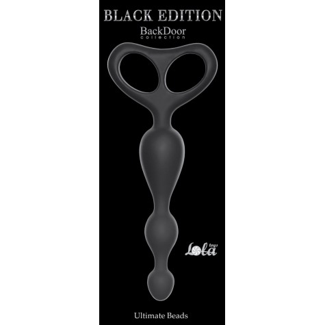 Чёрная анальная цепочка Ultimate Beads - 17 см.