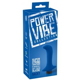 Синий вибромассажер простаты Power Vibe Backy - 12,8 см.