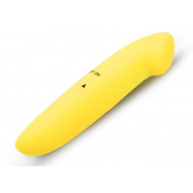 Желтый двусторонний мини-вибратор - 12,5 см.